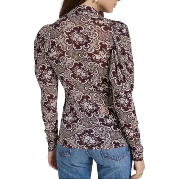 $225 NWT ⭐️ HOST PICK ⭐️Rebecca Taylor Rochelle Fleur Drape Mock Neck Blouse - Picture 3 of 14